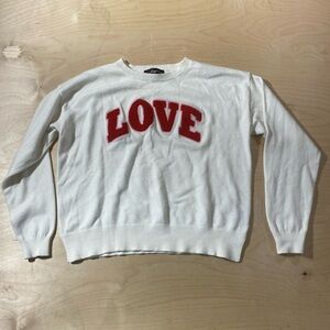 33 Degrees White Sweater Love Logo Medium (DP)